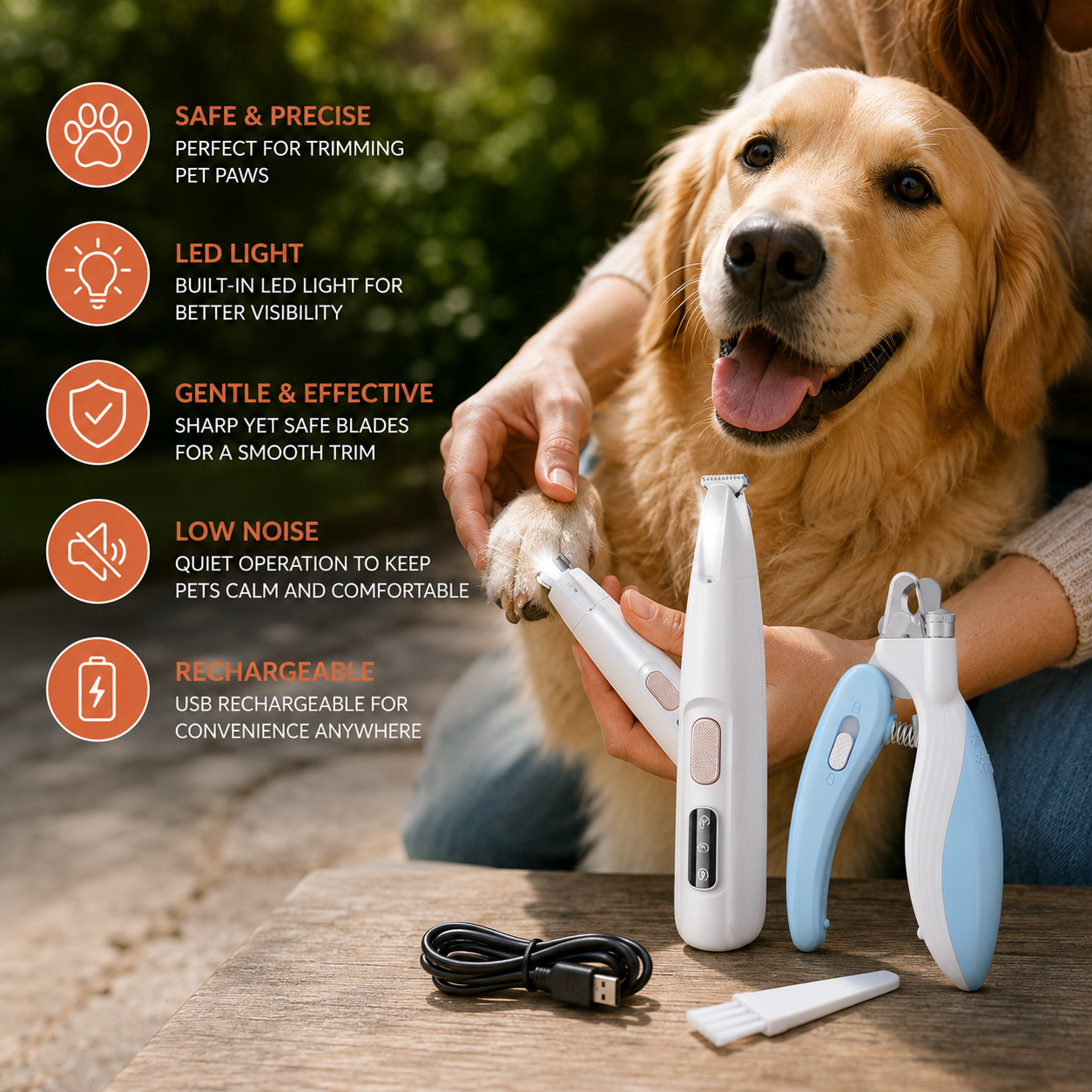 Pets Paw Trimmer w/LED Light